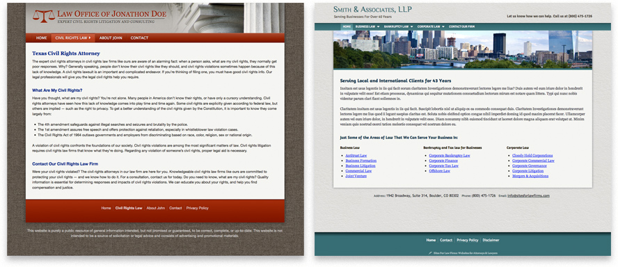Attorney Website Design Sample